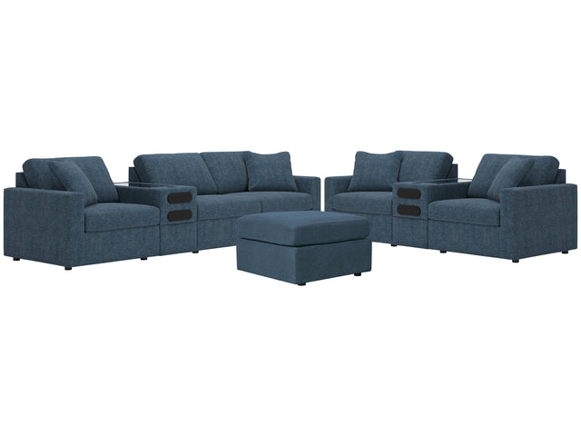 Modmax Ink 4-Piece Sectional Sofa, 3-Piece Sectional Loveseat and Ottoman - 92121U25 - Ornate Home