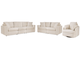 Modmax Oyster 3-Piece Sectional Sofa, 2-Piece Sectional Loveseat and Swivel Glider Recliner - Ornate Home