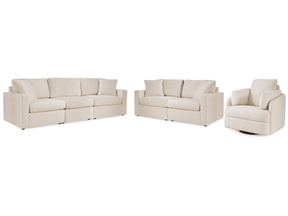 Modmax Oyster 3-Piece Sectional Sofa, 2-Piece Sectional Loveseat and Swivel Glider Recliner - Ornate Home