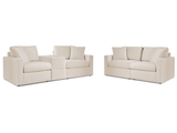 Modmax Oyster 3-Piece Sectional Sofa and 2-Piece Sectional Loveseat w/ Console - Ornate Home
