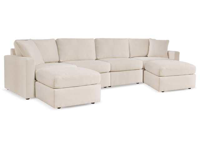 Modmax Oyster 4-Piece Sectional and 2 Oversized Accent Ottomans (Online Special Price) - Ornate Home
