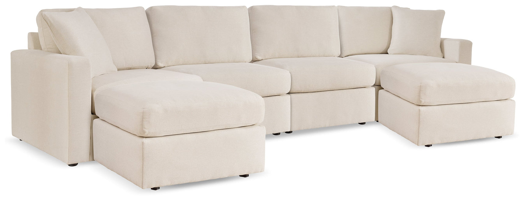 Modmax Oyster 4-Piece Sectional and 2 Oversized Accent Ottomans - Ornate Home