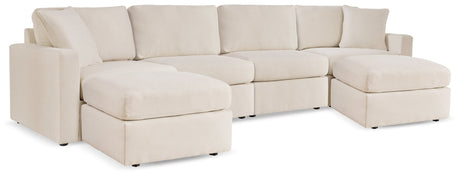 Modmax Oyster 4-Piece Sectional and 2 Oversized Accent Ottomans - Ornate Home