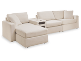 Modmax Oyster 4-Piece Sectional incl. Storage Console w/ Audio System and Ottoman - Ornate Home