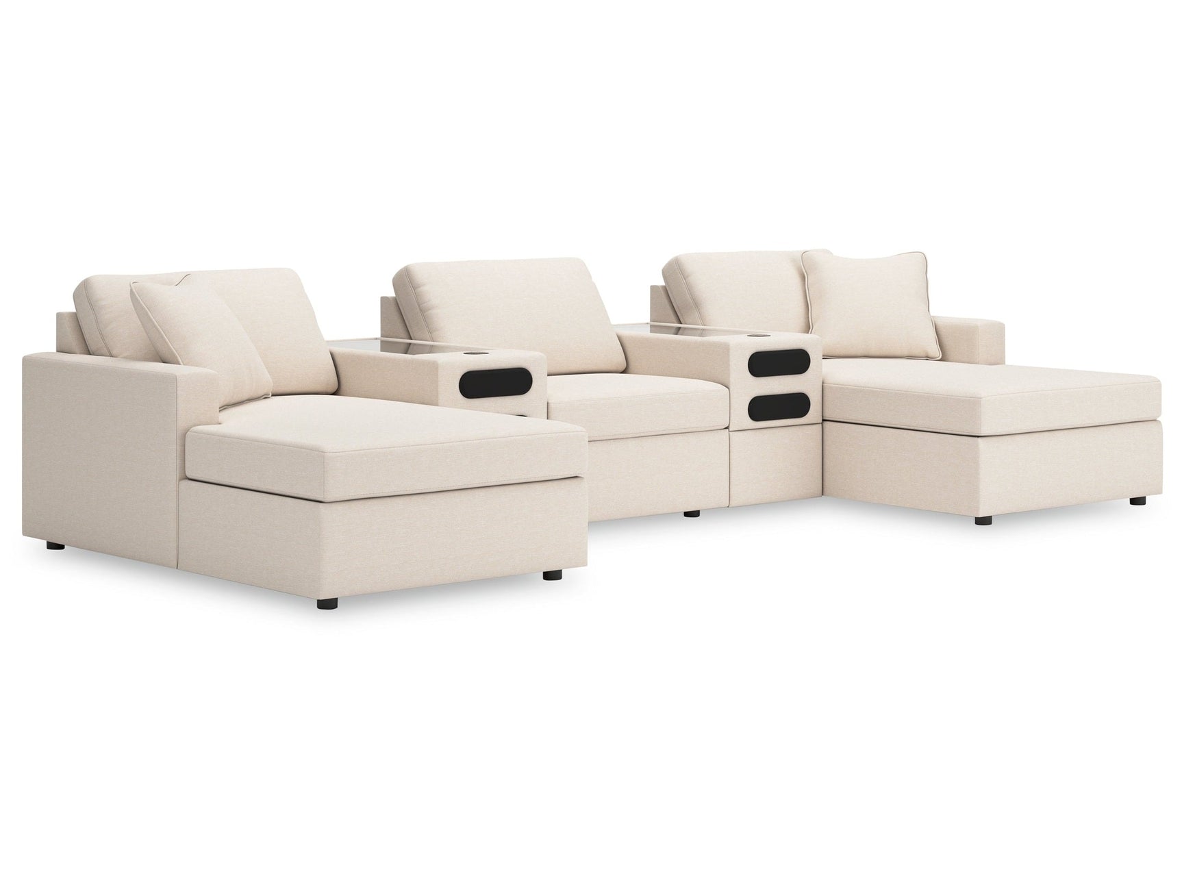 Modmax Oyster 5-Piece Double Chaise w/Audio Consoles (Online Special Price) - Ornate Home