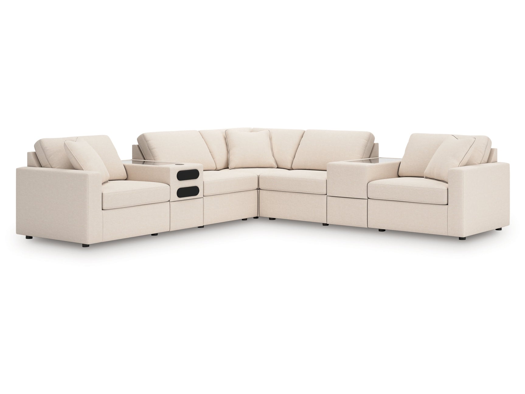 Modmax Oyster 7-Piece Balanced Sectional with Audio and Storage Consoles - Ornate Home