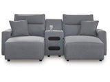 Modmax Salt and Pepper 3-Piece Power Reclining Sectional with Chaise - Ornate Home