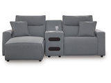 Modmax Salt and Pepper 3-Piece Power Reclining Sectional with Chaise - Ornate Home