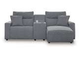 Modmax Salt and Pepper 3-Piece Power Reclining Sectional with Chaise - Ornate Home