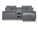 Modmax Salt and Pepper 3-Piece Power Reclining Sectional with Chaise - Ornate Home