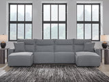 Modmax Salt and Pepper 4-Piece Power Reclining Sectional with Chaise - Ornate Home