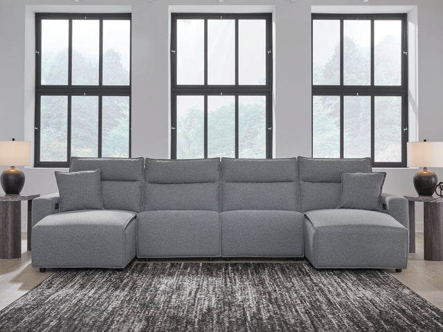 Modmax Salt and Pepper 4-Piece Power Reclining Sectional with Chaise - Ornate Home