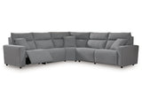 Modmax Salt and Pepper 5-Piece Power Reclining Sectional (Online Special Price) - Ornate Home