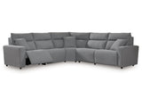 Modmax Salt and Pepper 5-Piece Power Reclining Sectional - Ornate Home