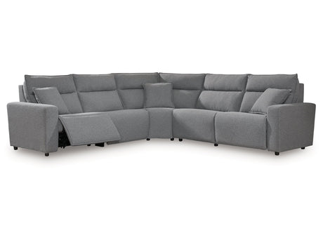 Modmax Salt and Pepper 5-Piece Power Reclining Sectional - Ornate Home