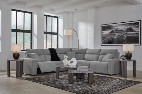 Modmax Salt and Pepper 5-Piece Power Reclining Sectional - Ornate Home