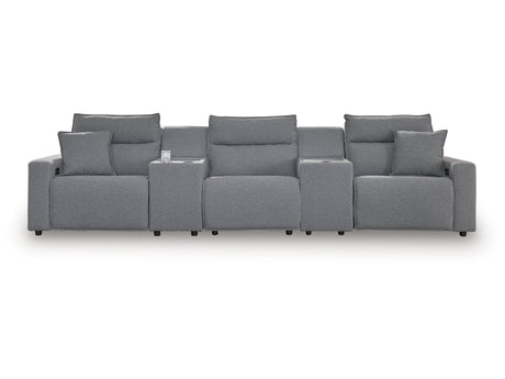 Modmax Salt and Pepper 5-Piece Power Reclining Sectional - Ornate Home