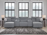 Modmax Salt and Pepper 5-Piece Power Reclining Sectional with Chaise (Online Special Price) - Ornate Home