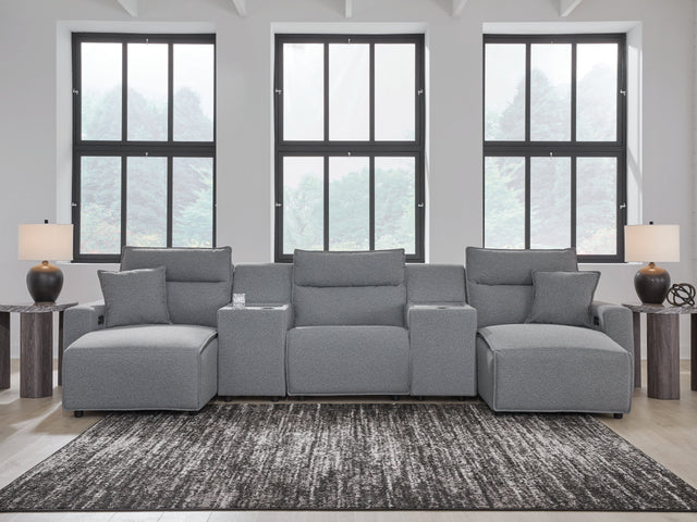 Modmax Salt and Pepper 5-Piece Power Reclining Sectional with Chaise (Online Special Price) - Ornate Home