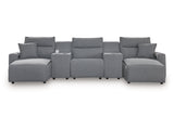 Modmax Salt and Pepper 5-Piece Power Reclining Sectional with Chaise (Online Special Price) - Ornate Home