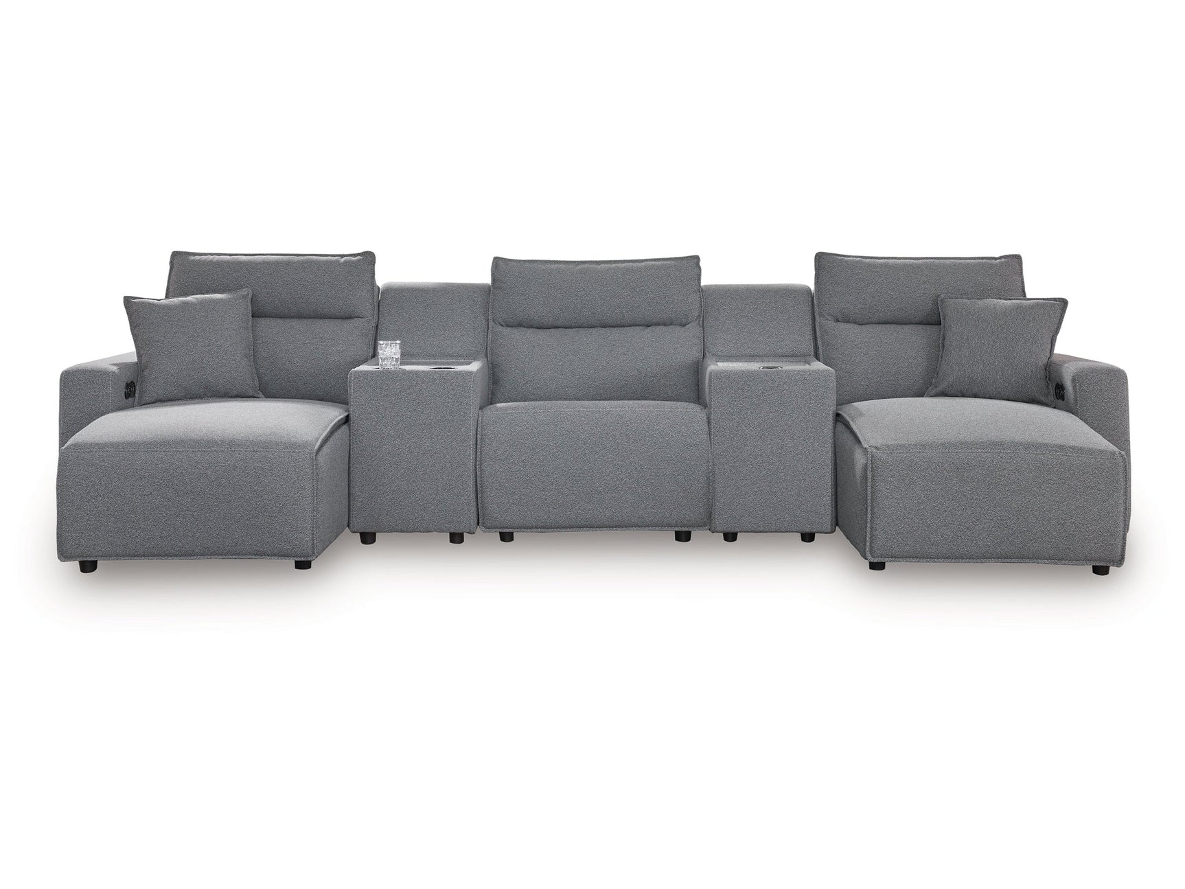 Modmax Salt and Pepper 5-Piece Power Reclining Sectional with Chaise (Online Special Price) - Ornate Home