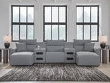 Modmax Salt and Pepper 5-Piece Power Reclining Sectional with Chaise (Online Special Price) - Ornate Home