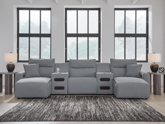 Modmax Salt and Pepper 5-Piece Power Reclining Sectional with Chaise (Online Special Price) - Ornate Home