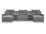 Modmax Salt and Pepper 5-Piece Power Reclining Sectional with Chaise (Online Special Price) - Ornate Home