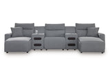 Modmax Salt and Pepper 5-Piece Power Reclining Sectional with Chaise - Ornate Home