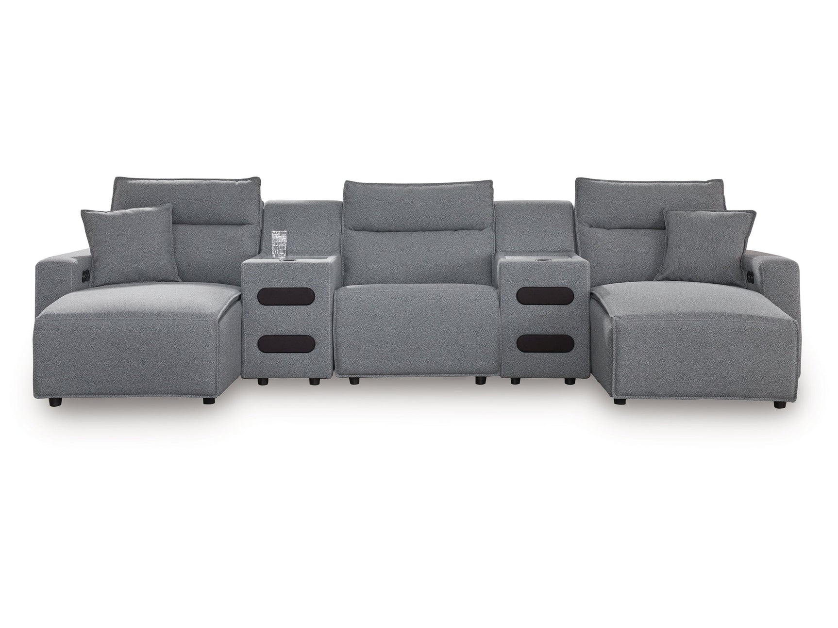Modmax Salt and Pepper 5-Piece Power Reclining Sectional with Chaise - Ornate Home