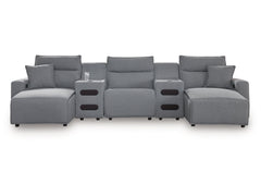 Modmax Salt and Pepper 5-Piece Power Reclining Sectional with Chaise - Ornate Home