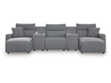 Modmax Salt and Pepper 5-Piece Power Reclining Sectional with Chaise - Ornate Home