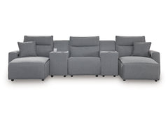 Modmax Salt and Pepper 5-Piece Power Reclining Sectional with Chaise - Ornate Home