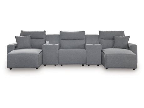 Modmax Salt and Pepper 5-Piece Power Reclining Sectional with Chaise - Ornate Home