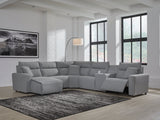 Modmax Salt and Pepper 6-Piece Power Reclining Sectional with Chaise (Online Special Price) - Ornate Home