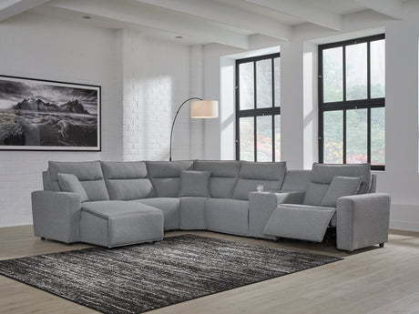 Modmax Salt and Pepper 6-Piece Power Reclining Sectional with Chaise - Ornate Home