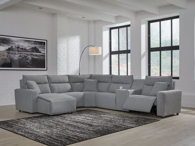 Modmax Salt and Pepper 6-Piece Power Reclining Sectional with Chaise - Ornate Home