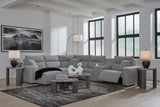 Modmax Salt and Pepper 6-Piece Power Reclining Sectional with Chaise - Ornate Home