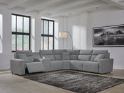 Modmax Salt and Pepper 6-Piece Reclining Sectional with Console (Online Special Price) - Ornate Home