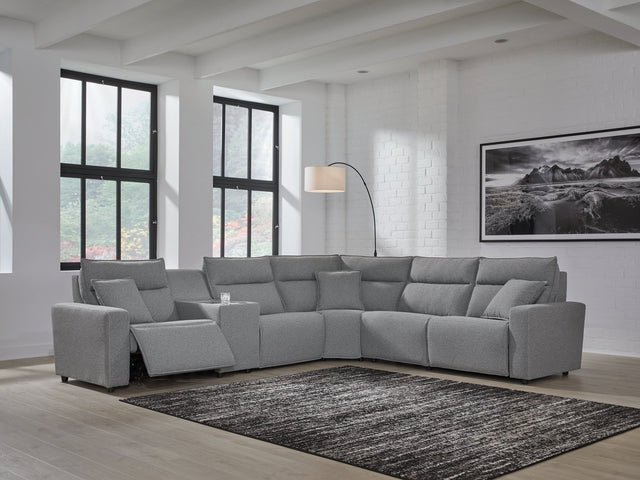 Modmax Salt and Pepper 6-Piece Reclining Sectional with Console (Online Special Price) - Ornate Home