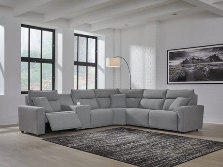 Modmax Salt and Pepper 6-Piece Reclining Sectional with Storage Console (Online Special Price) - Ornate Home