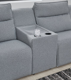 Modmax Salt and Pepper 6-Piece Reclining Sectional with Storage Console - Ornate Home