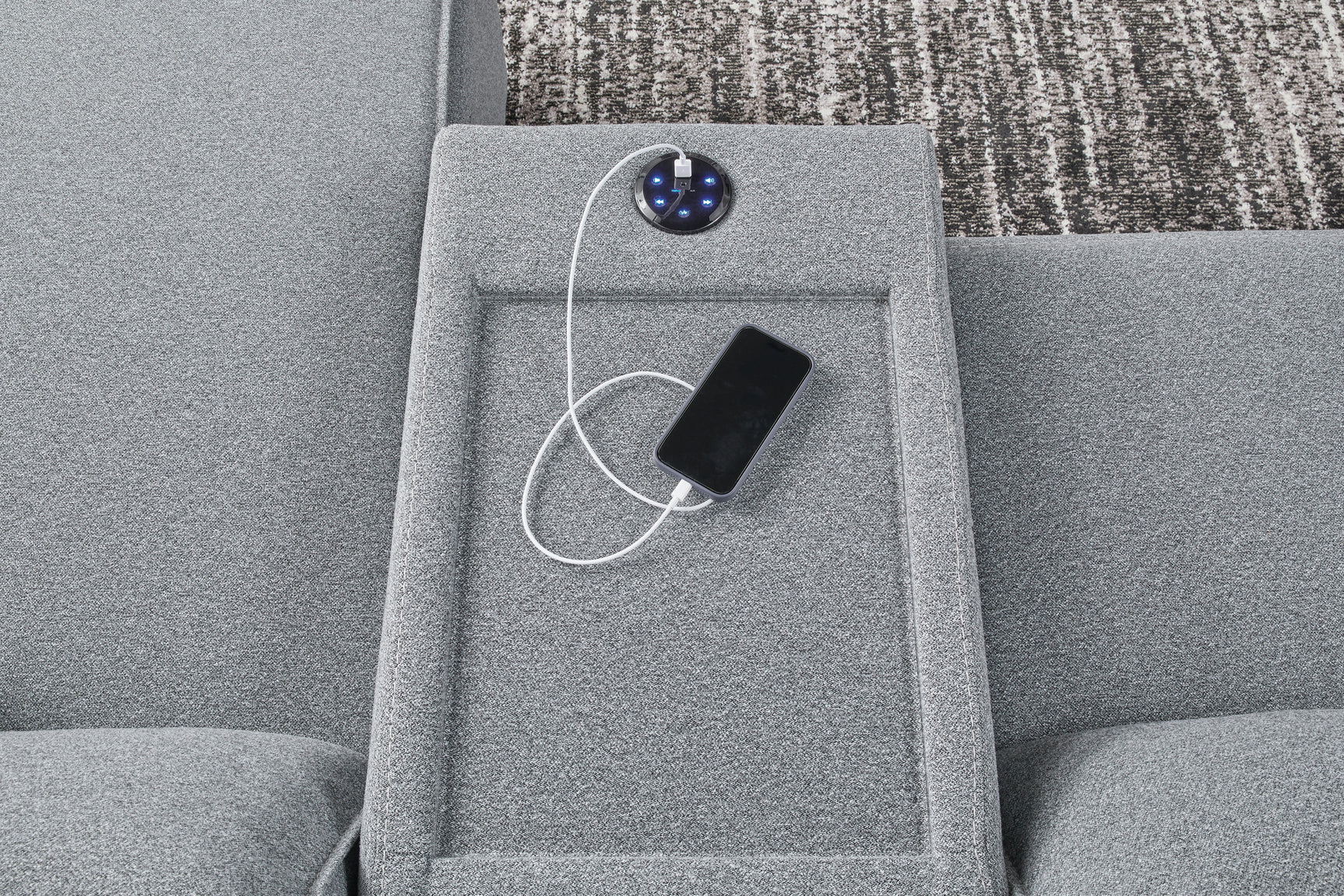 Modmax Salt and Pepper 7-Piece Power Reclining Sectional with Chaise - Ornate Home