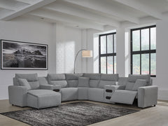 Modmax Salt and Pepper 7-Piece Power Reclining Sectional with Chaise - Ornate Home