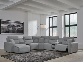 Modmax Salt and Pepper 7-Piece Power Reclining Sectional with Chaise - Ornate Home