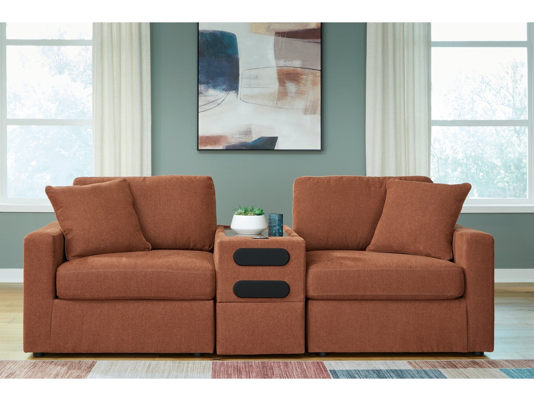 Modmax Spice 3-Piece Sectional w/Audio Storage Console (Online Special Price) - Ornate Home