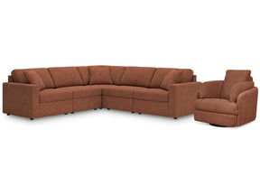 Modmax Spice 5-Piece Sectional and Swivel Glider Recliner - Ornate Home
