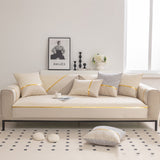 Modular Sofa Cover for Sectionals, Gold Striped Non-Slip Couch Protector - Ornate Home