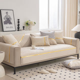 Modular Sofa Cover for Sectionals, Gold Striped Non-Slip Couch Protector - Ornate Home