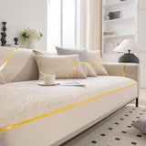 Modular Sofa Cover for Sectionals, Gold Striped Non-Slip Couch Protector - Ornate Home